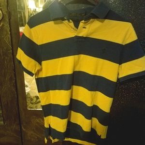 RALP LAUREN MEN'S YELLOW/BLUE M/M custom fit  POLO